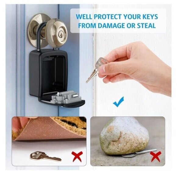 Resettable 4-Digit Combination Key Lock Box With Detachable Shackle -NEW - Picture 7 of 7